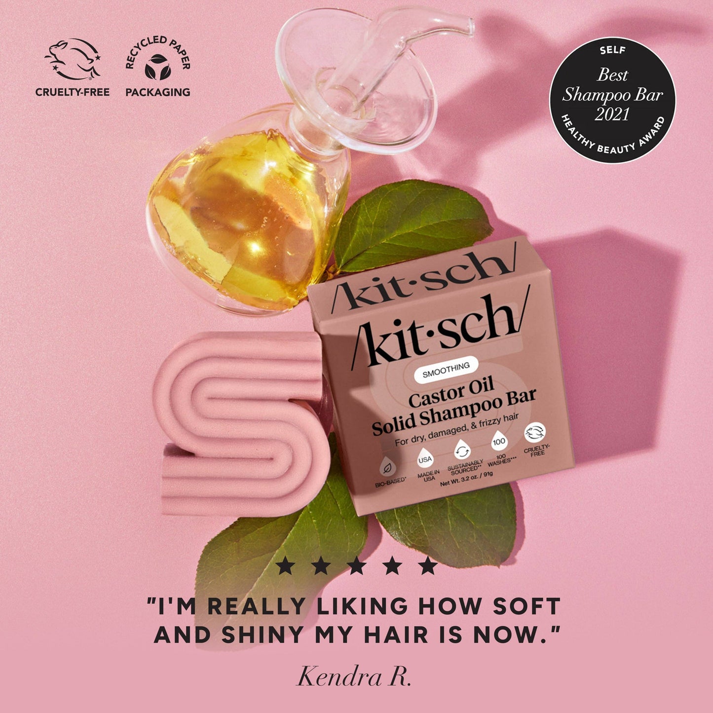 Castor Oil Nourishing Shampoo & Conditioner Bar Combo | KITSCH