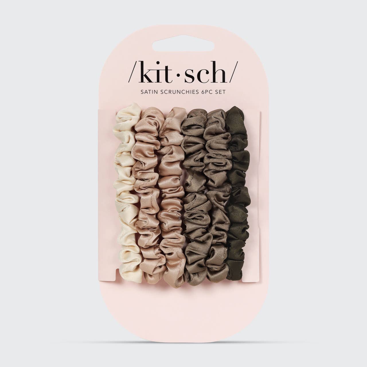 KITSCH Ultra Petite Satin Scrunchies Set - Eucalyptus