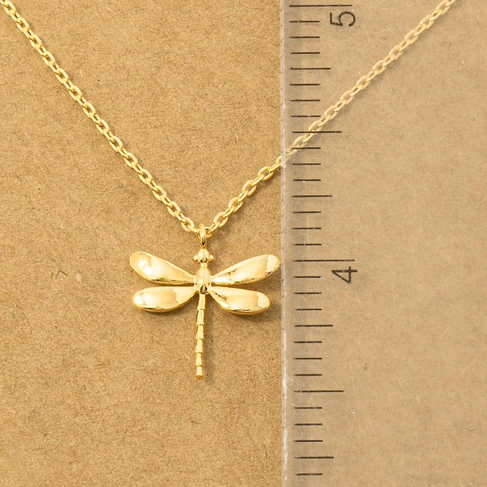Silver Dragonfly Pendant Necklace