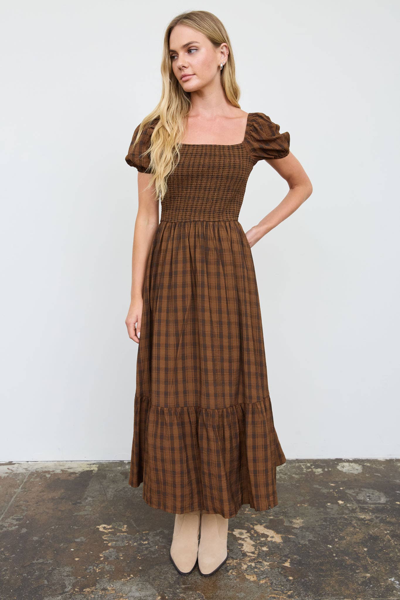 Sissy Plaid Midi Dress