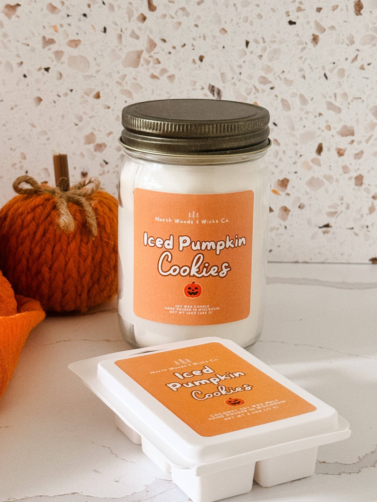 12oz Iced Pumpkin Cookies Wooden Wick Soy Candle