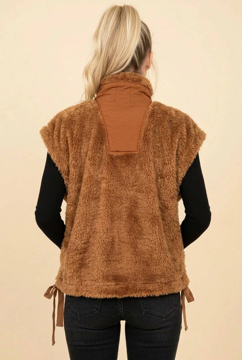 Maggie Mock Neck Fleece Vest