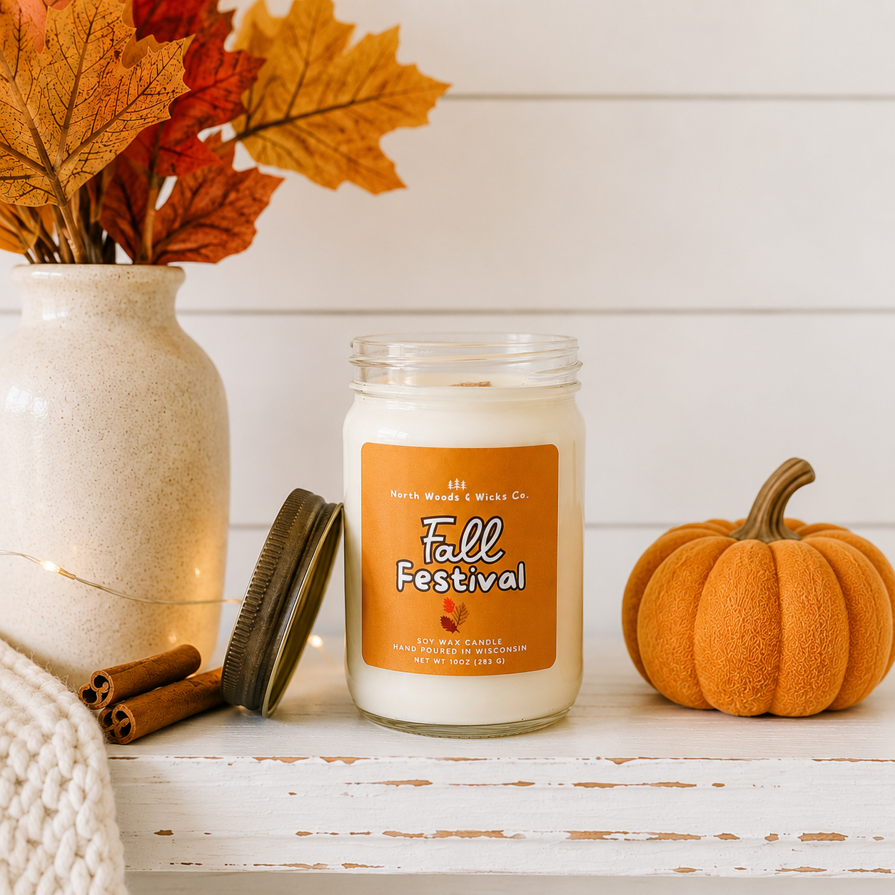 12oz Fall Festival Wooden Wick Soy Candle