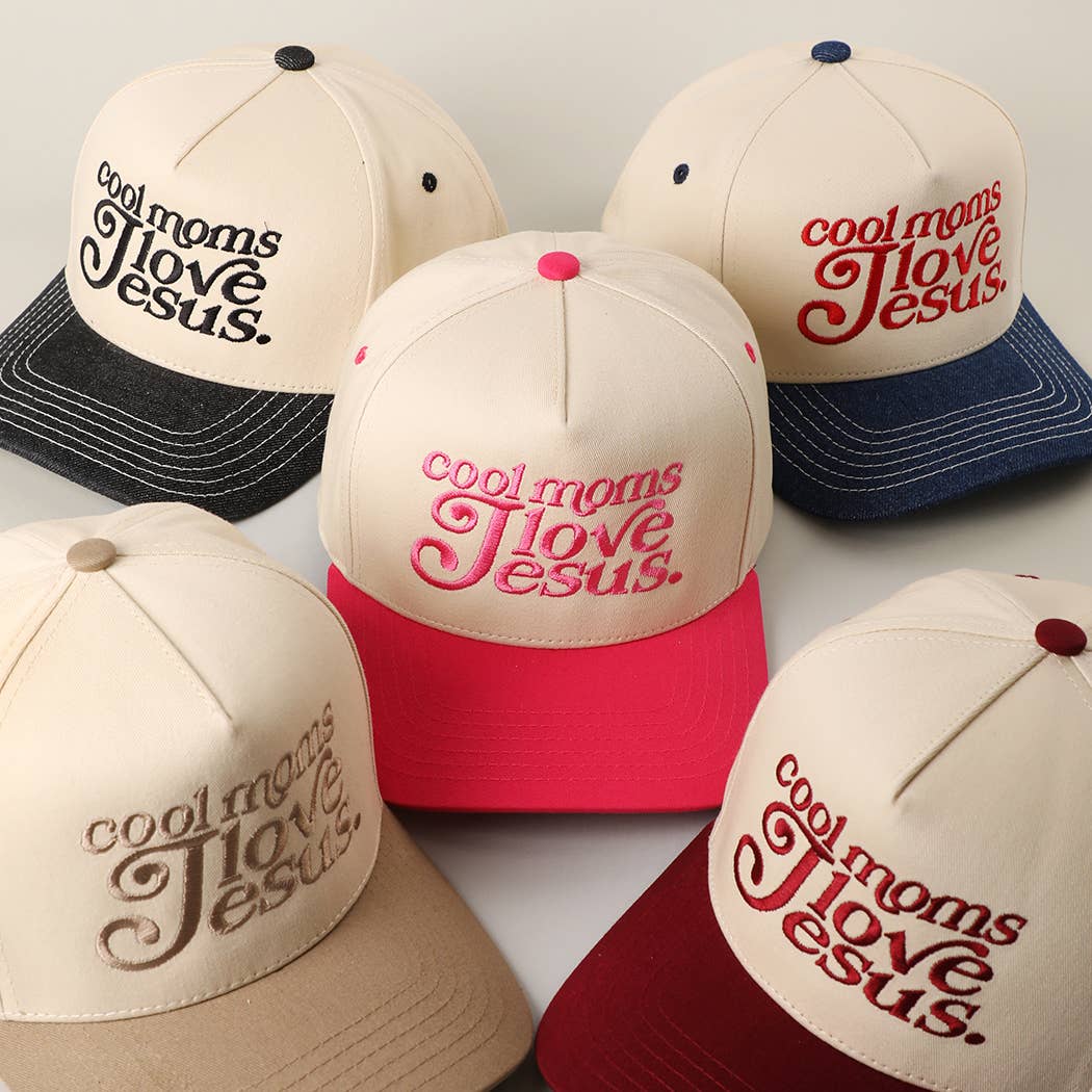 Cool Moms Love Jesus Embroidery Trucker Hat | MULTIPLE COLORS