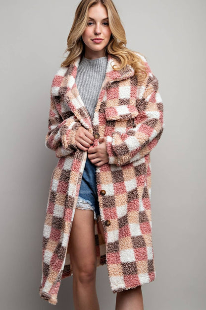 Gracie Checkered Teddy Jacket