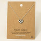 Checkered Heart Pendant Necklace | MULTIPLE COLORS