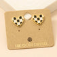 Checkered Heart Stud Earrings | GOLD