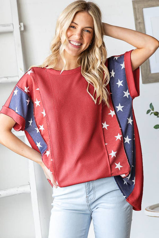 Patriotic Ribbed Top