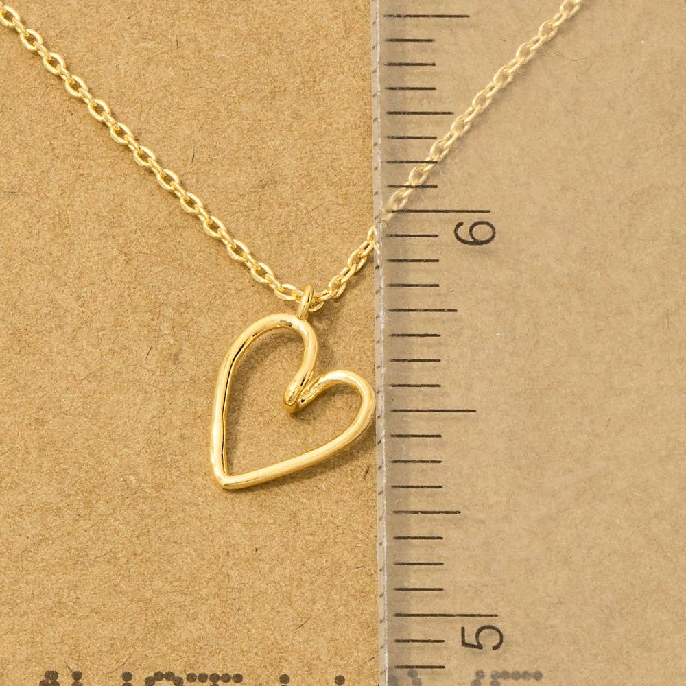 Wire Heart Pendant Necklace | MULTIPLE COLORS