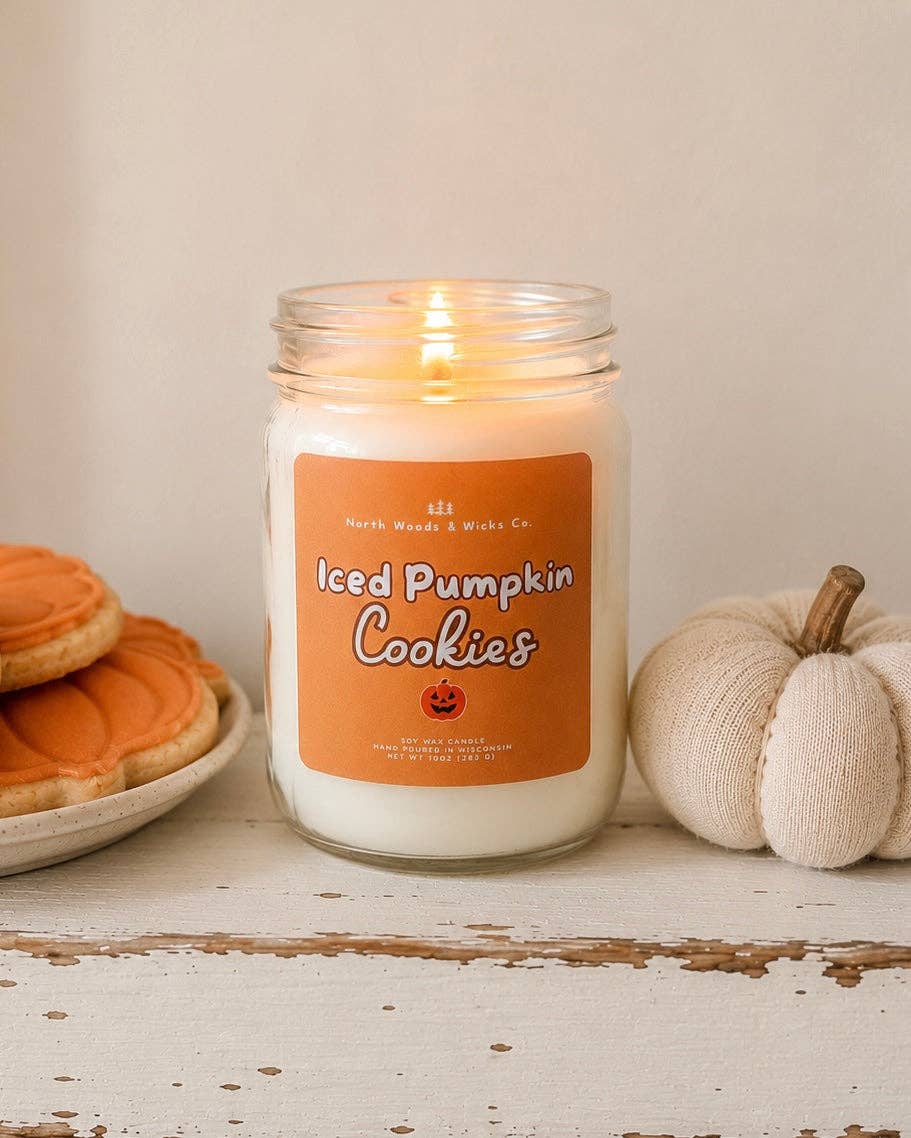 12oz Iced Pumpkin Cookies Wooden Wick Soy Candle