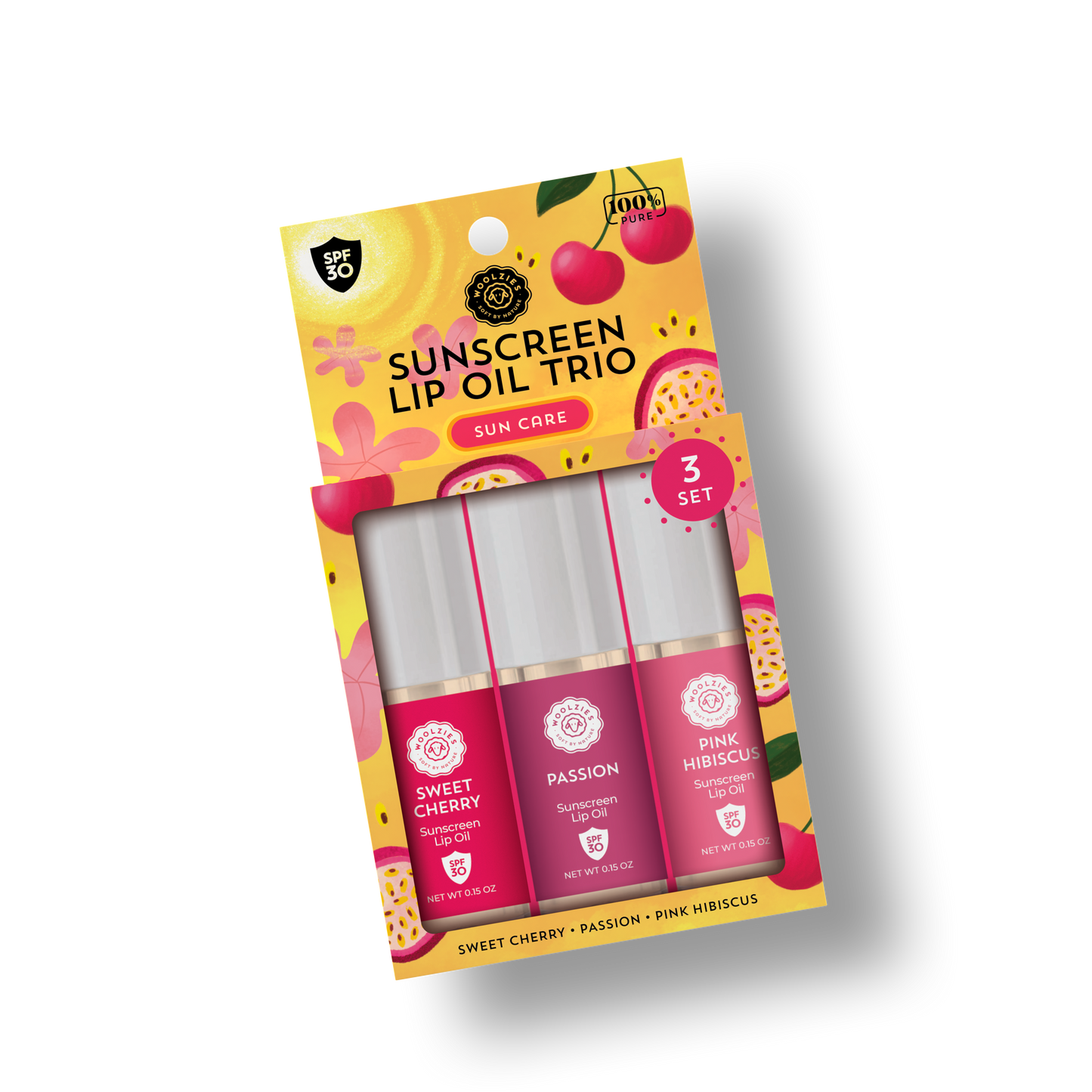 Woolzies Sunscreen Lip Oil Trio SPF 30