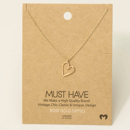 Wire Heart Pendant Necklace | MULTIPLE COLORS