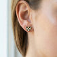 Checkered Heart Stud Earrings | SILVER