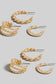Two Tone Textured Hoop Earrings Set | 6 Pair Set