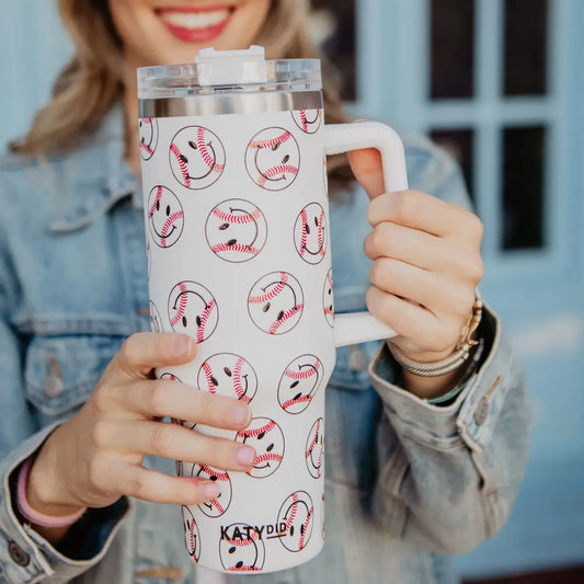 Baseball Happy Faces Stainless Steel Tumbler