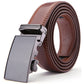 Etched Leather Burnt Umber Ratchet Belt