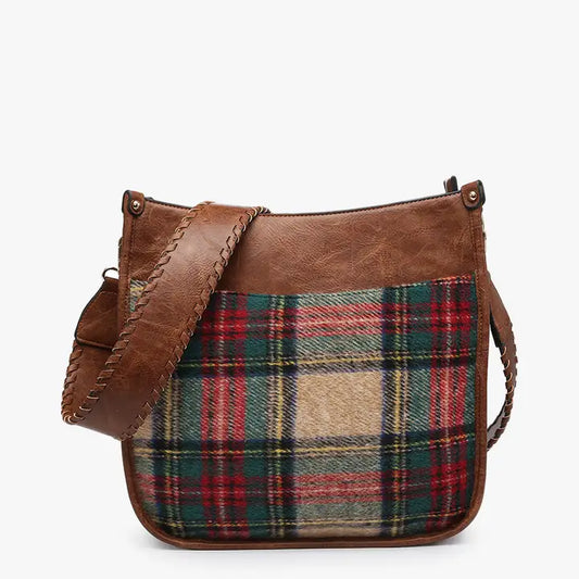 Jen & Co. Chloe Plaid Crossbody with Guitar Strap | MULTIPLE COLORS