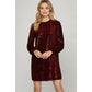 Clara Sequin Mini Dress with Velvet Cuffs