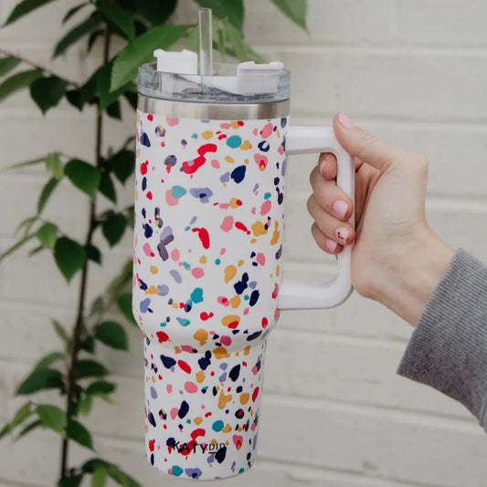 Terrazo Confetti Tumbler with Handle