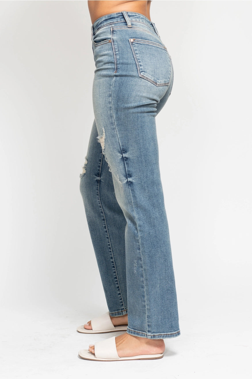 Judy Blue High Waisted Straight Leg Dad Jeans