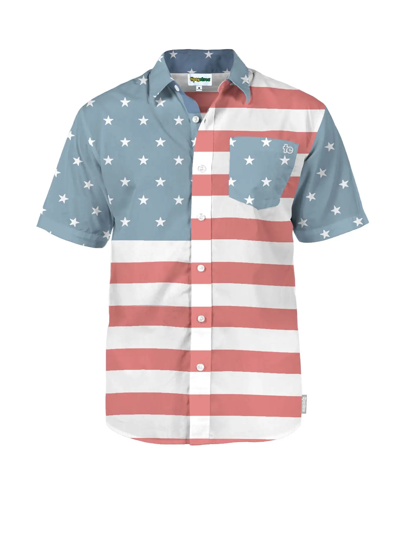 Men's Faded USA Flag Hawaiian Shirt