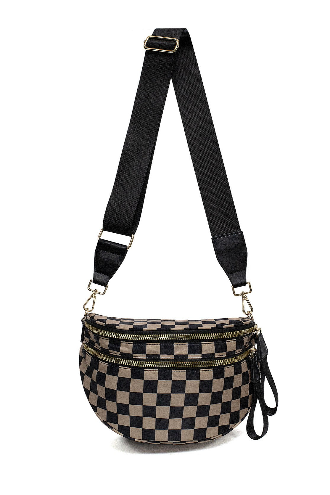 Frankie Oversized Double Zip Checkered Bum Bag | MULTIPLE COLORS