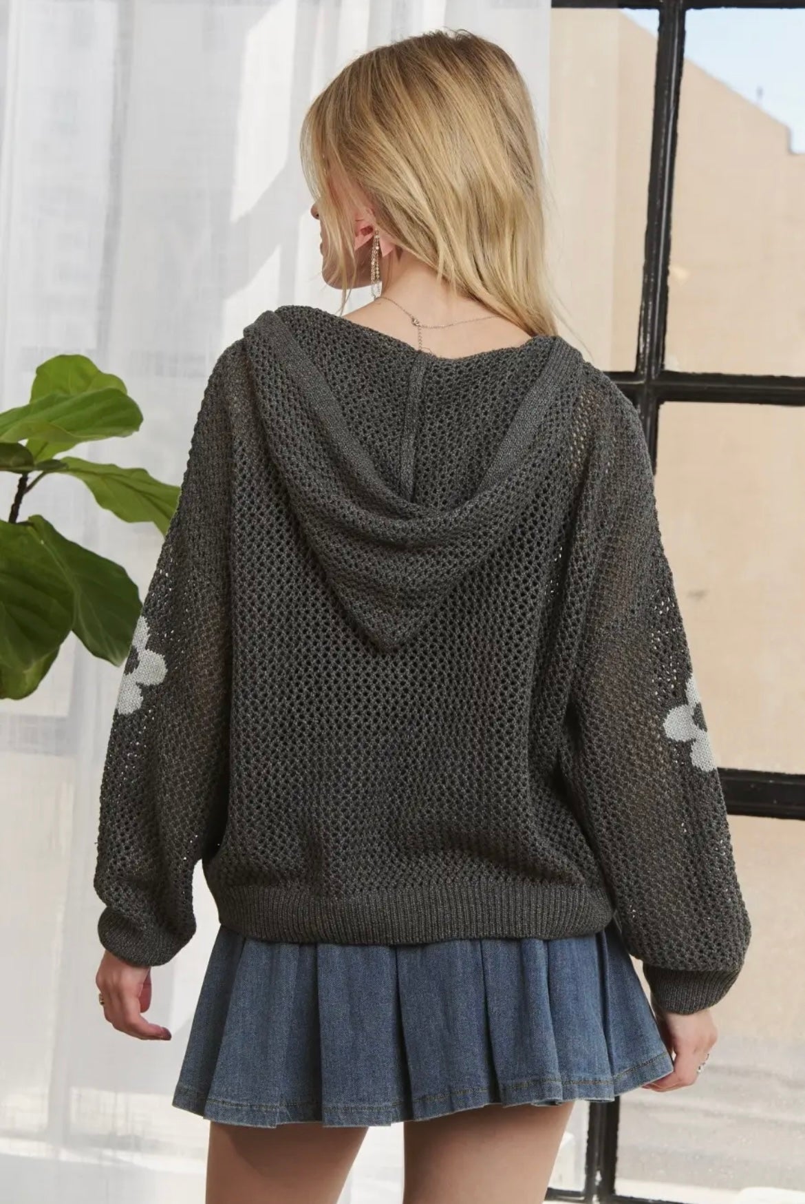 Lizzie Knit Flower Hoodie