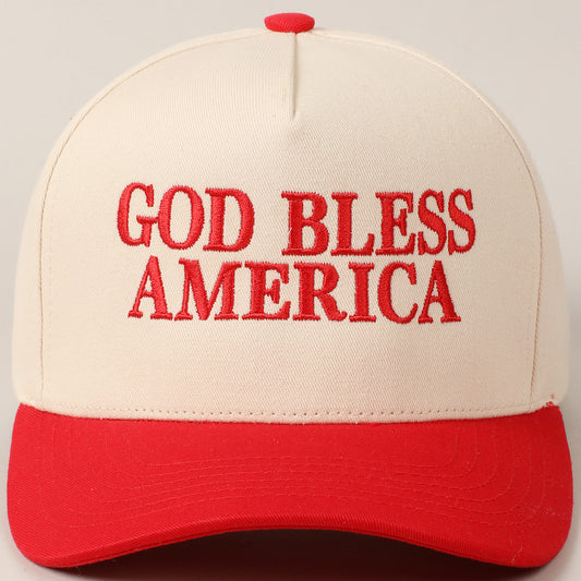 God Bless America Embroidered Trucker Hat
