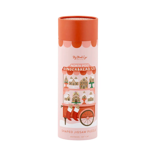 North Pole Gingerbread Co. Shaped Christmas Puzzle