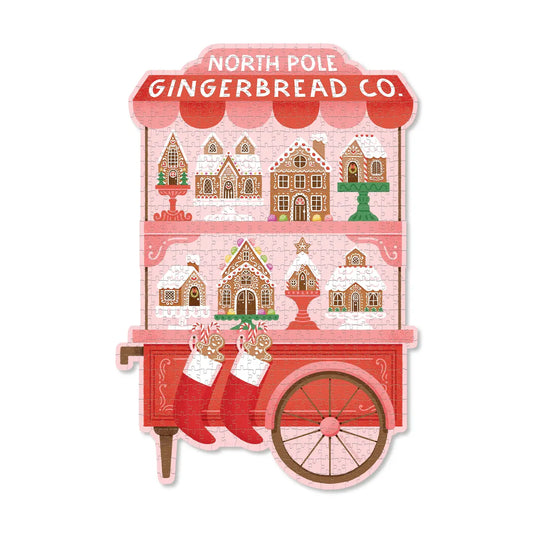 North Pole Gingerbread Co. Shaped Christmas Puzzle