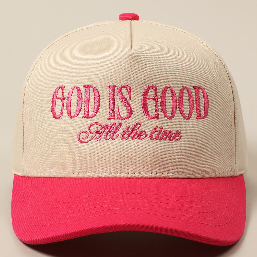 God Is Good Trucker Hat - Hot Pink