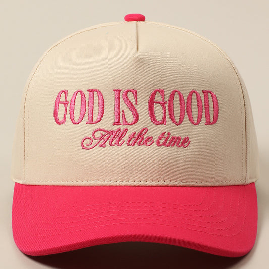 God Is Good Trucker Hat - Hot Pink