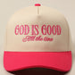God Is Good Trucker Hat - Hot Pink