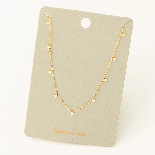 Mini Disc Drop Necklace | Gold + Silver