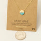 Round Half Stone Pendant Necklace