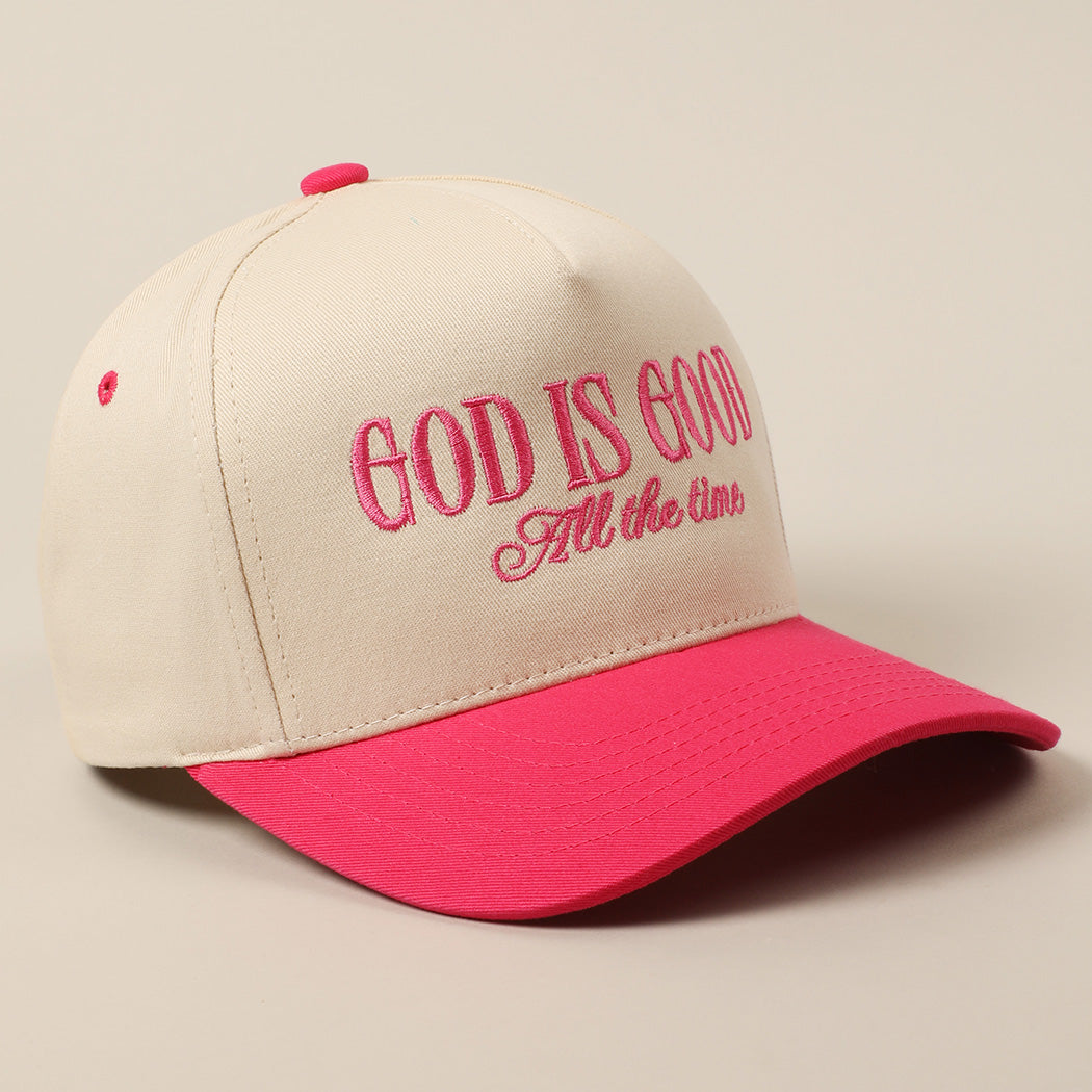 God Is Good Trucker Hat - Hot Pink