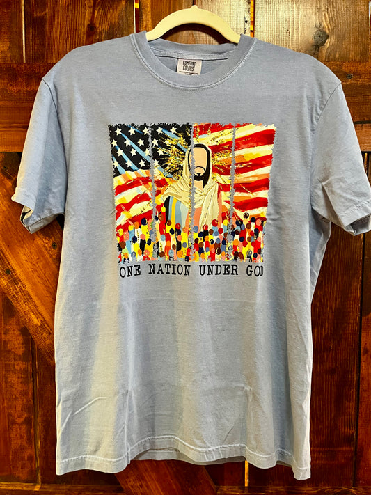 One Nation Under God Brushstrokes Tee