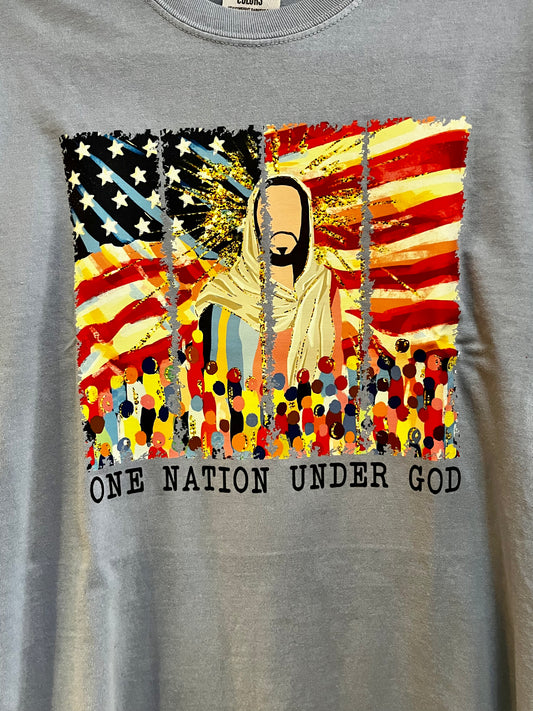 One Nation Under God Brushstrokes Tee