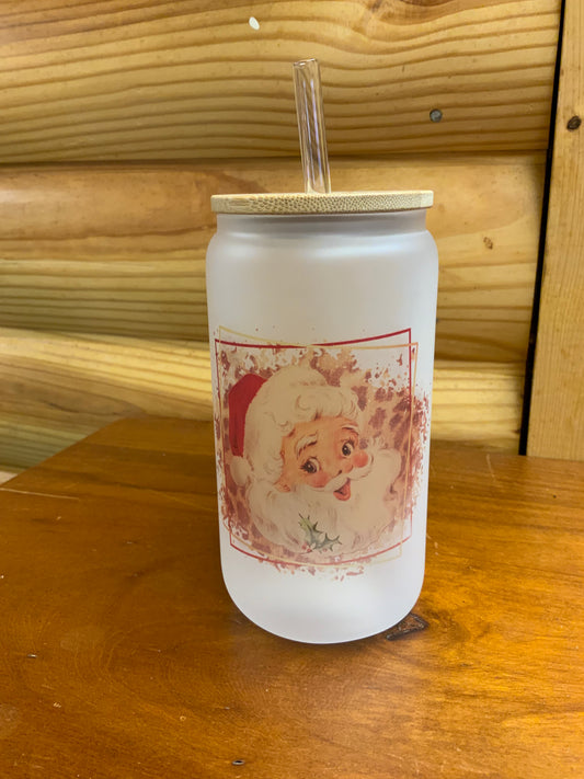 Christmas Can Glass with Bamboo Lid | CHRISTMAS | MULTIPLE DESIGNS