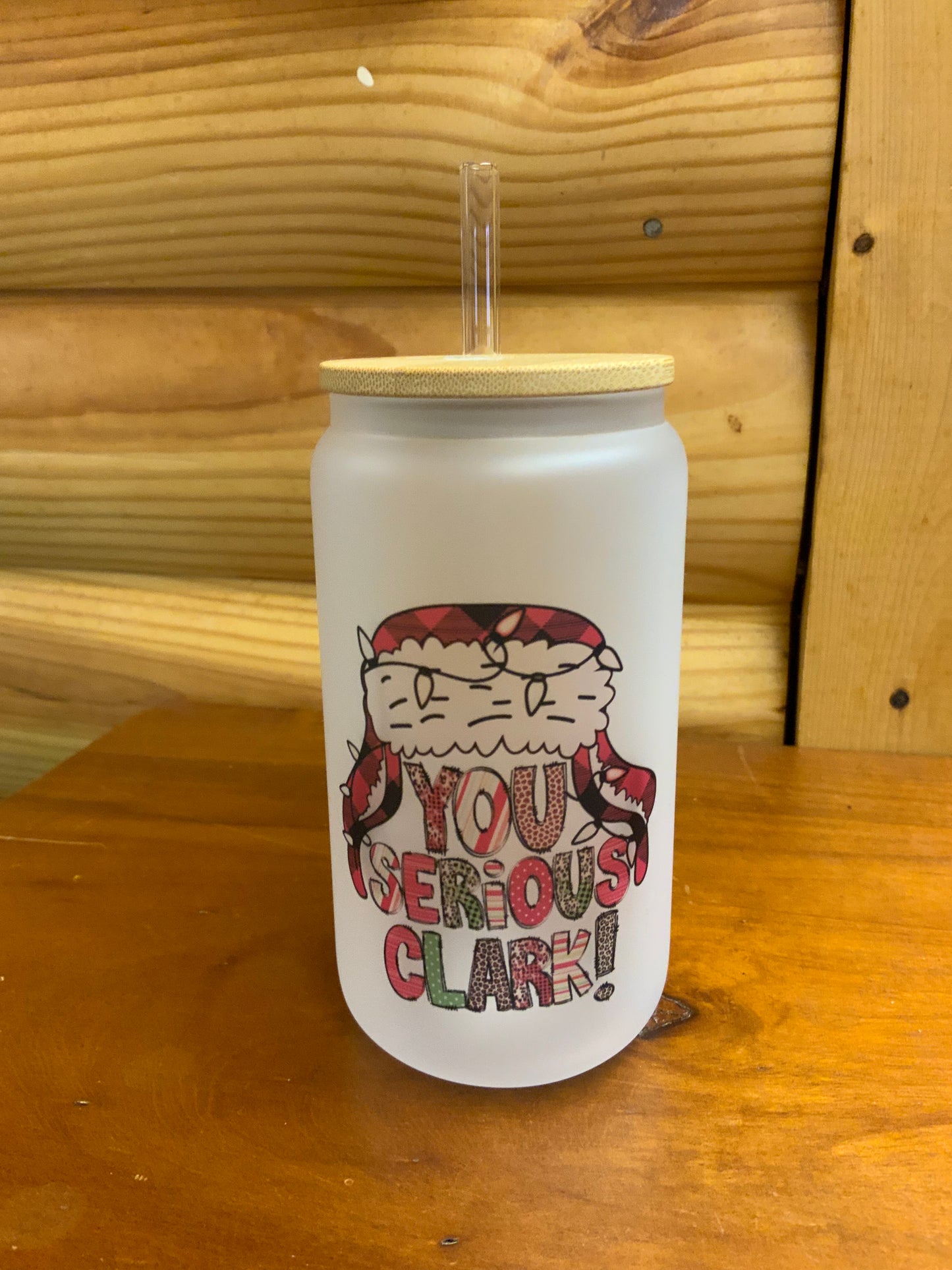 Christmas Can Glass with Bamboo Lid | CHRISTMAS | MULTIPLE DESIGNS