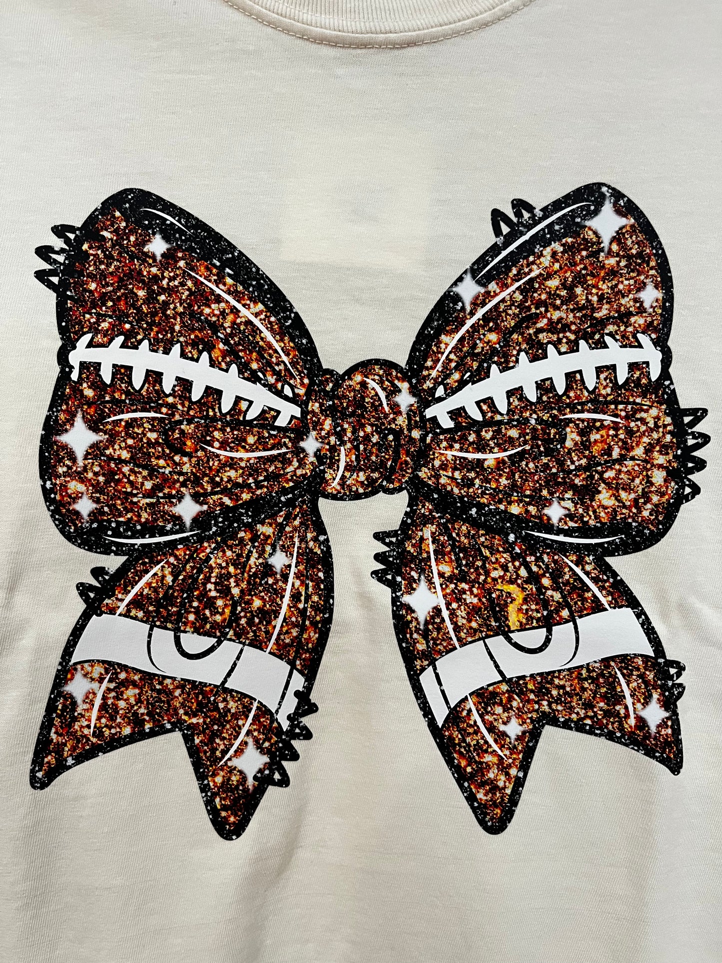 Glitter Football Bow Tee