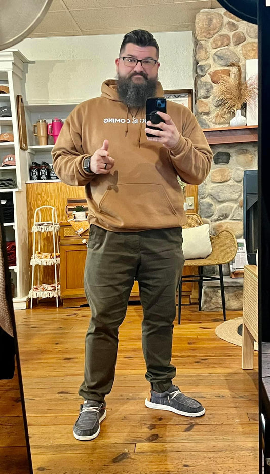 Men's Olive Twill Jogger Pants