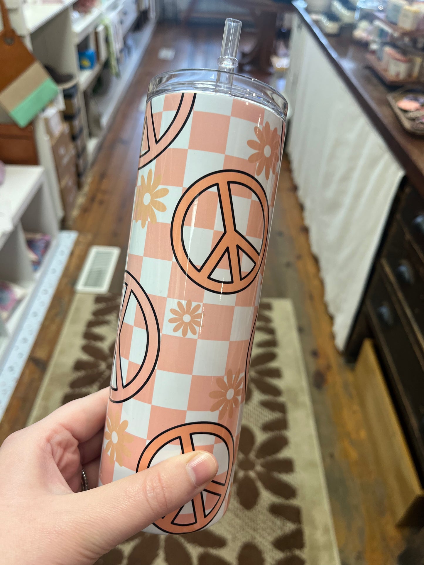 Retro Peace Sign Tumbler