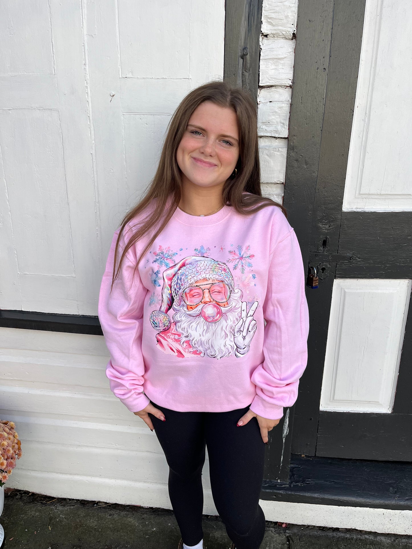 Bubble Gum Santa Crewneck