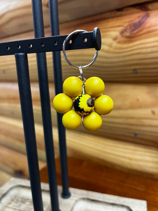 Silicone Bead Flower Keychain | MULTIPLE COLORS