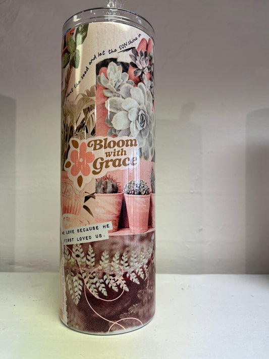 Bloom in Grace Collage 20oz Skinny Tumbler