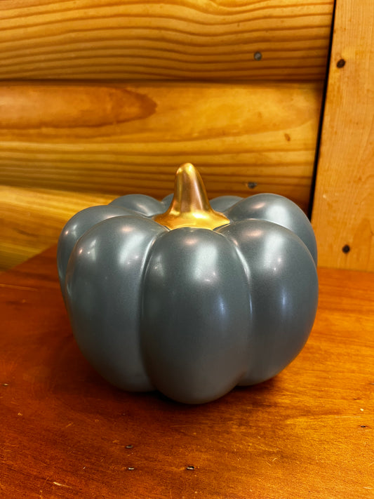 6" Teal Matte Pumpkin