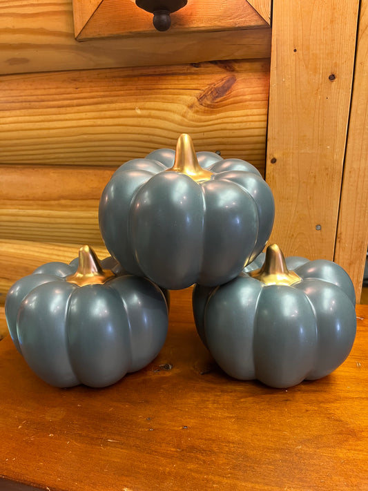 6" Teal Matte Pumpkin