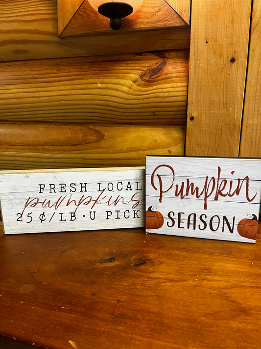 Fall Wood Block Signs | MULTIPLE DESIGNS