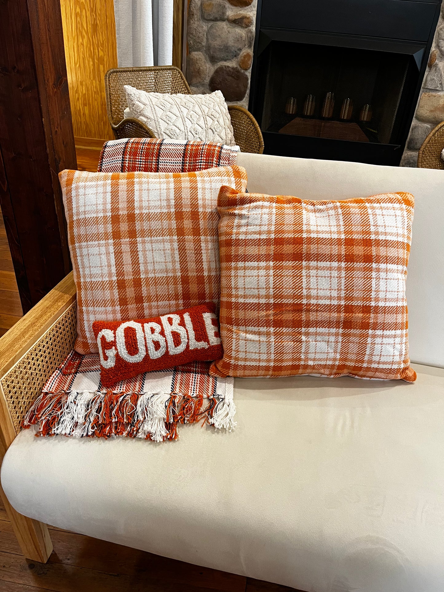Hazel Plaid Throw Pillow